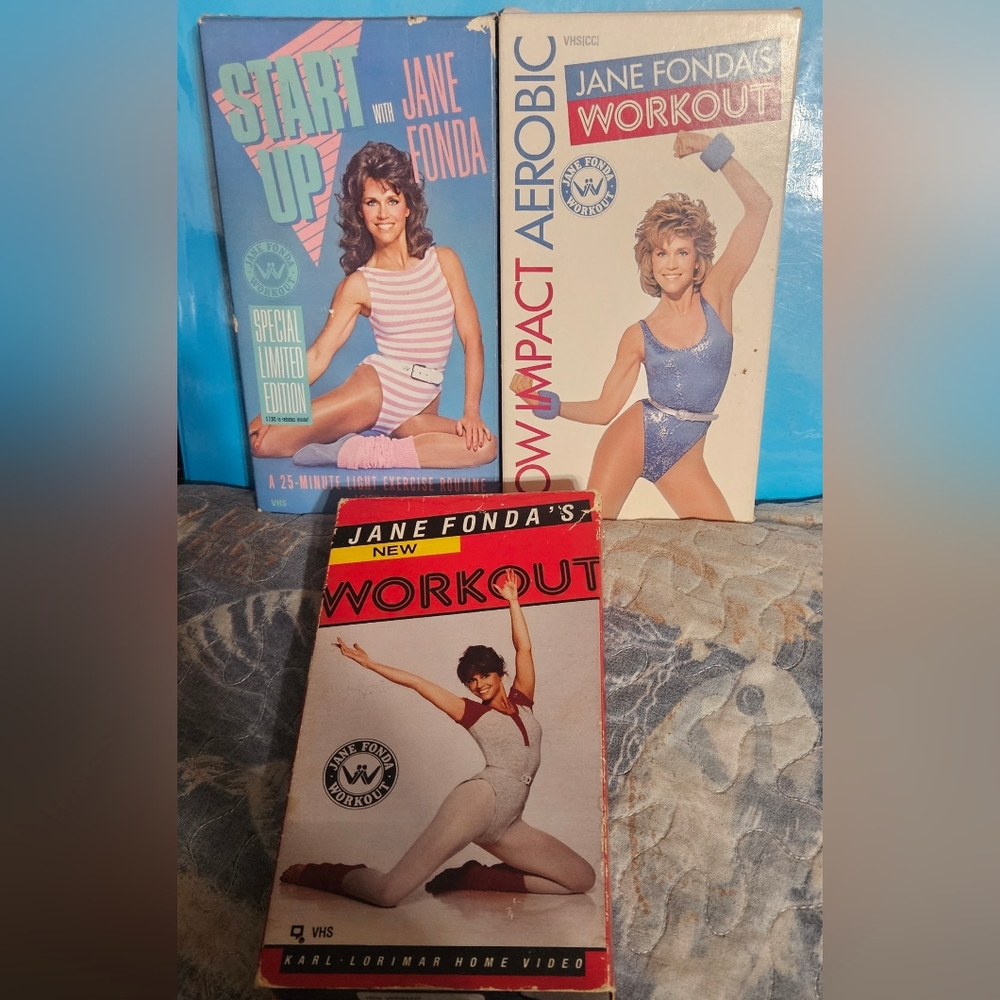 3 vintage jane fondas workout vhs